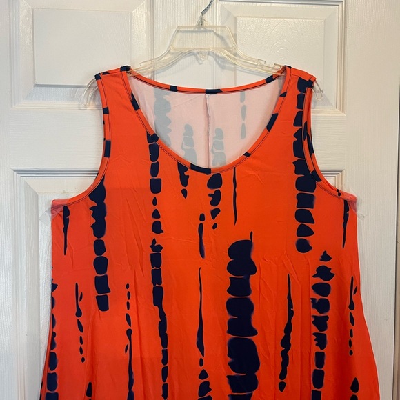 Women Plus Size Tie Dye Dress Loose/Relaxed Fit Vacation Beach Dress 14W 18W 20W - Picture 10 of 13